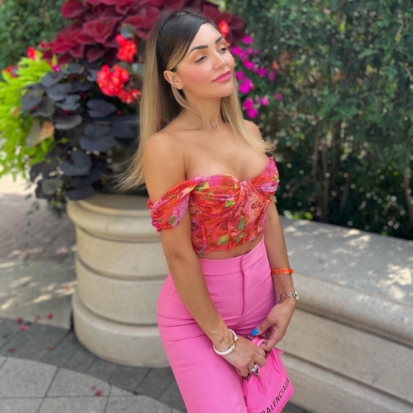 Zara | Tops | Zara Floral Corset Bustier | Poshmark
